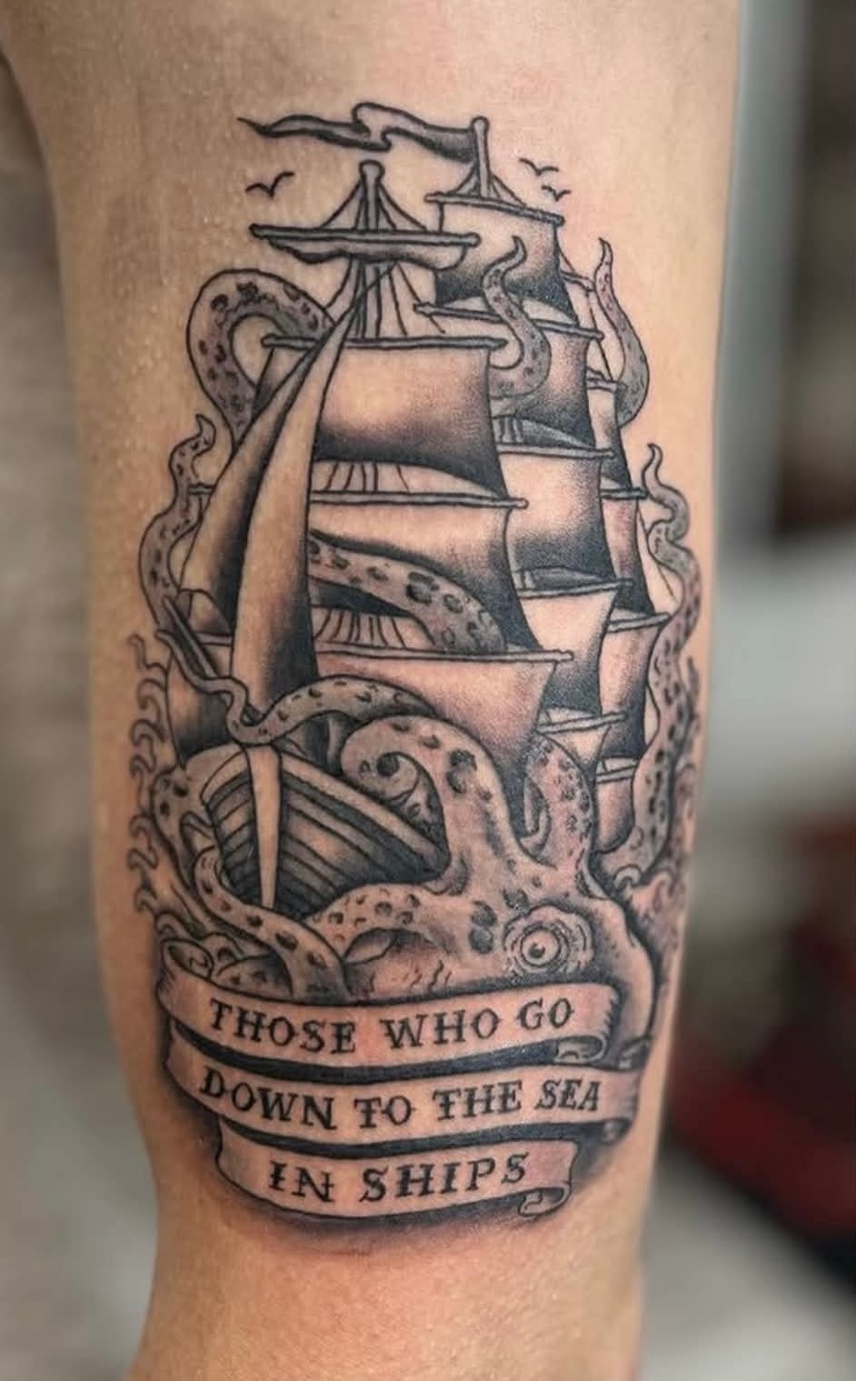 Geometric linework tattoo