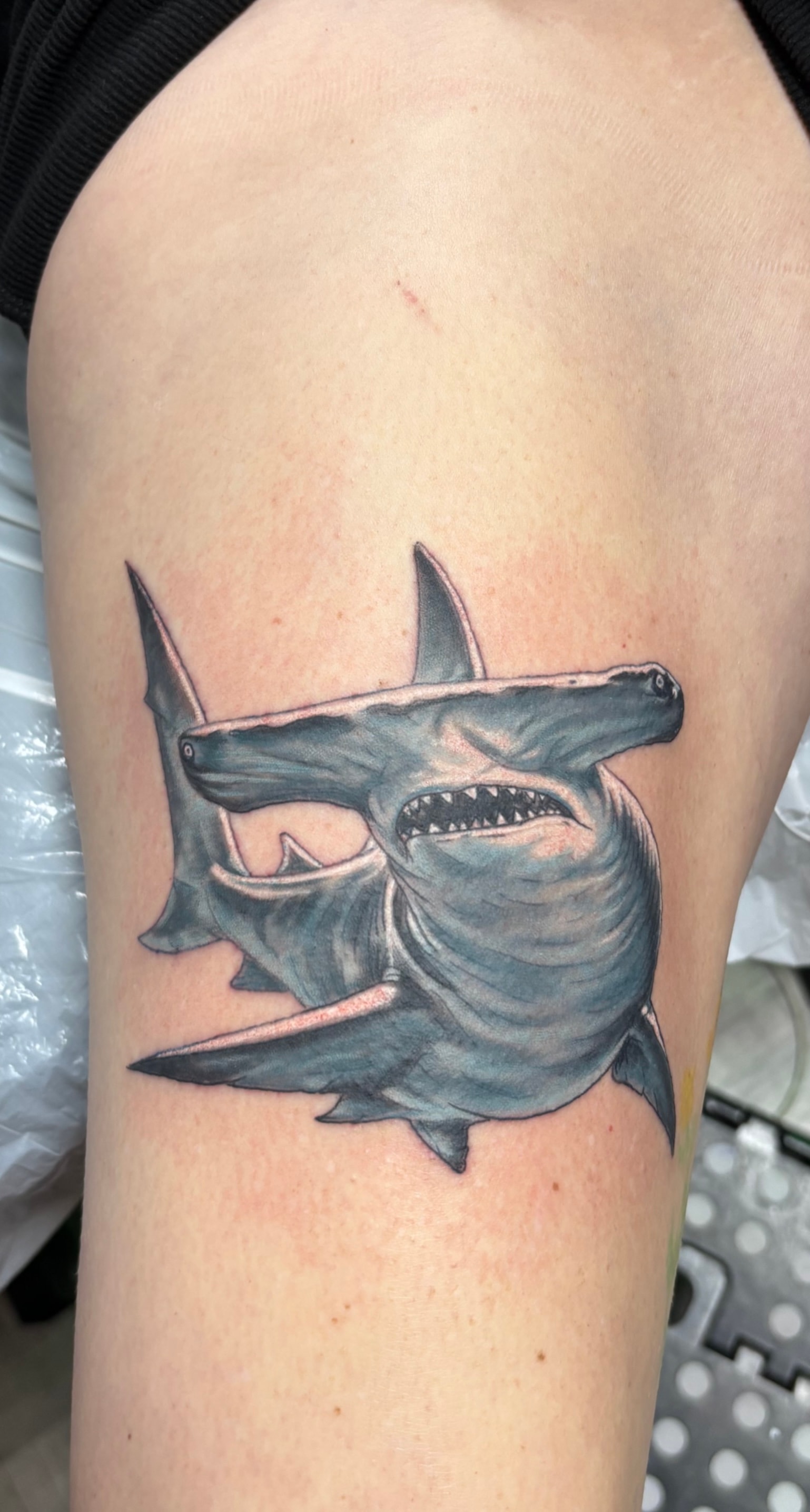 Randy DeShong shark tattoo