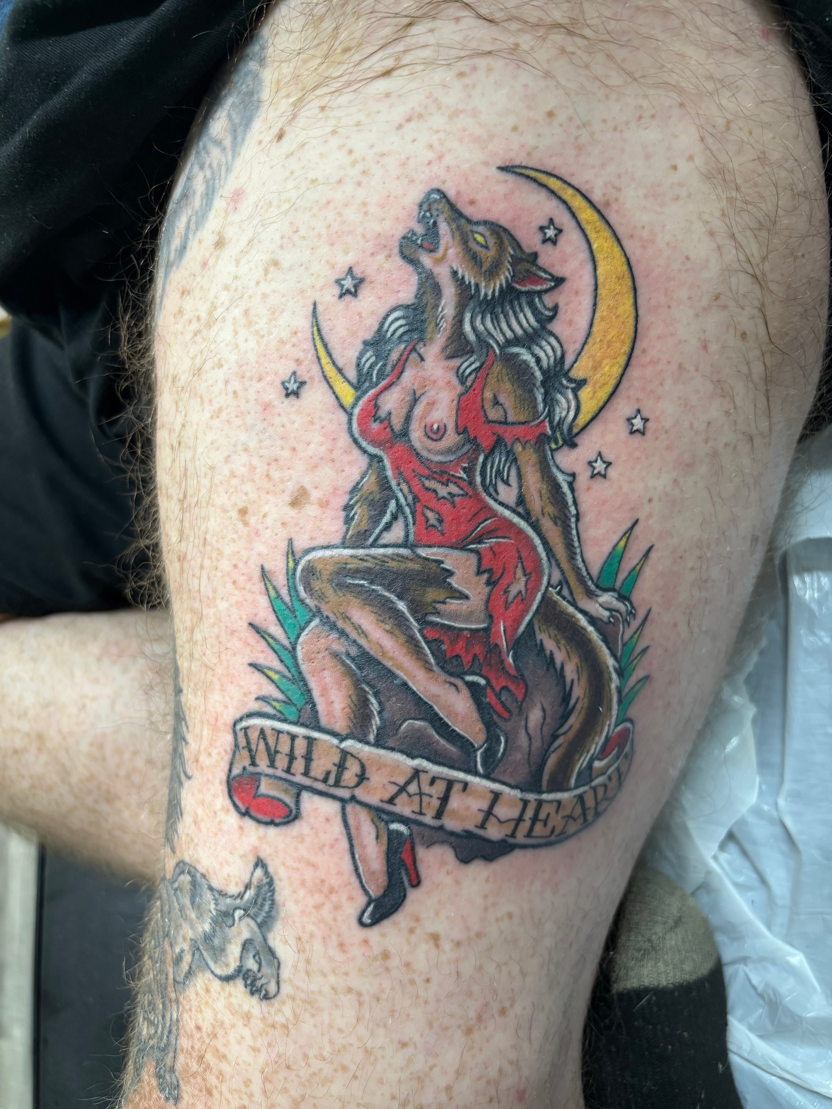 Randy DeShong traditional werewolf Wild at Heart tattoo