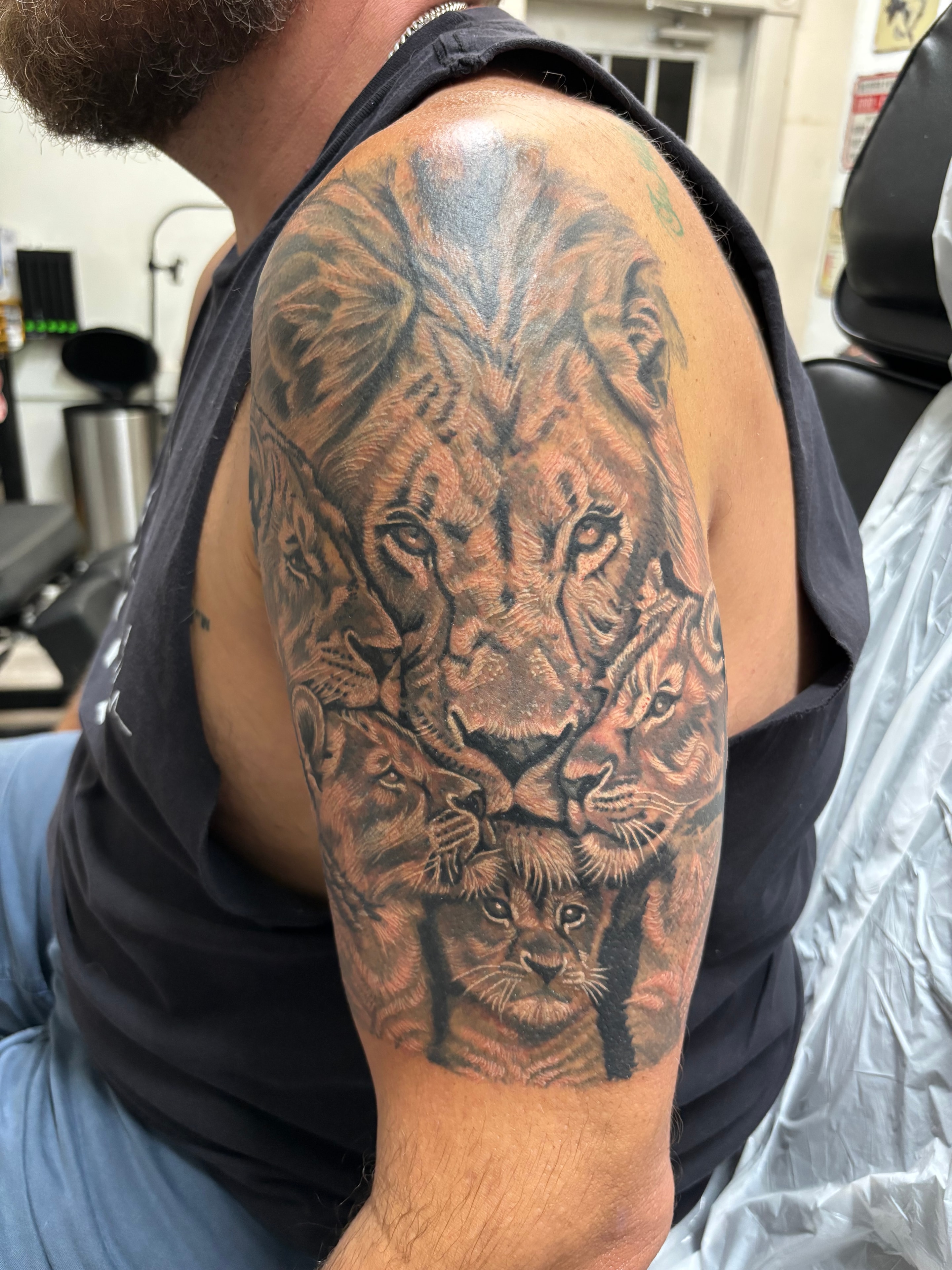 Black and grey skull tattoo